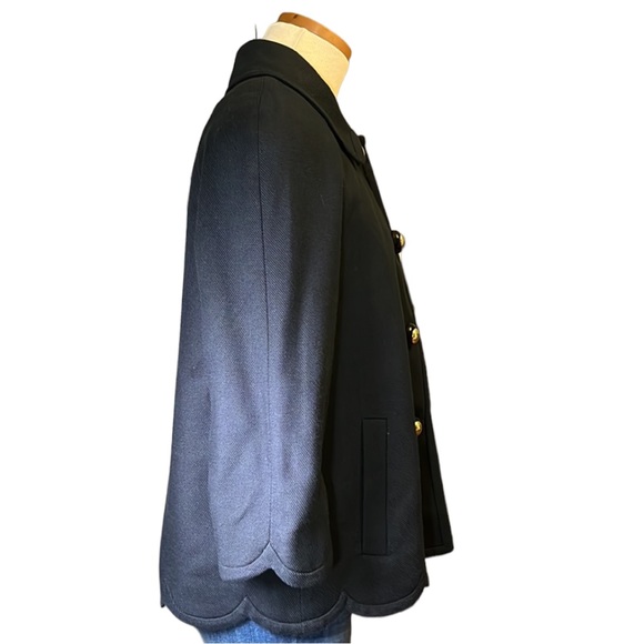 Florence Broadhurst for Kate Spade Buttoned Coat, Navy Blue, size 8 - Picture 9 of 15